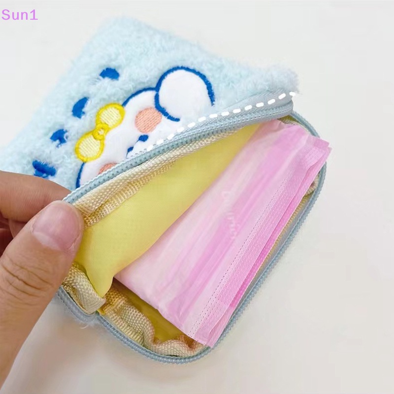 Sun1 &gt; Túi Đựng Khăn Giấy Vệ Sinh / Mỹ Phẩm Tampon Bằng Lông Nhung Hình Thỏ Hồng Nhỏ Nhắn Dành Cho Bạn Nữ Mang Đi Du Lịch
