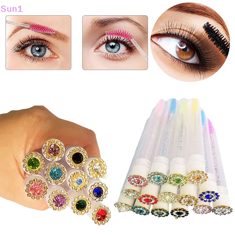 Sun1 &gt; Ống Rỗng Đựng Cọ Chải Lông Mi / Lông Mày Có Thể Thay Thế Chống Bụi Trang Trí Hoa Lấp Lánh