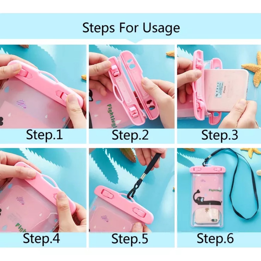 PVN25073 Túi Đựng Điện Thoại Chống Nước Hoạt Hình Dễ Thương