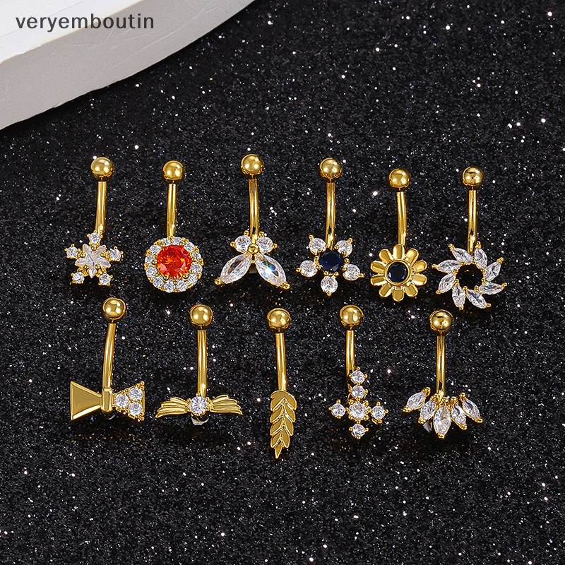 Khuyên Rốn Dạng Thả Đính Đá Zircon Thời Trang Cá Tính Cho Nữ