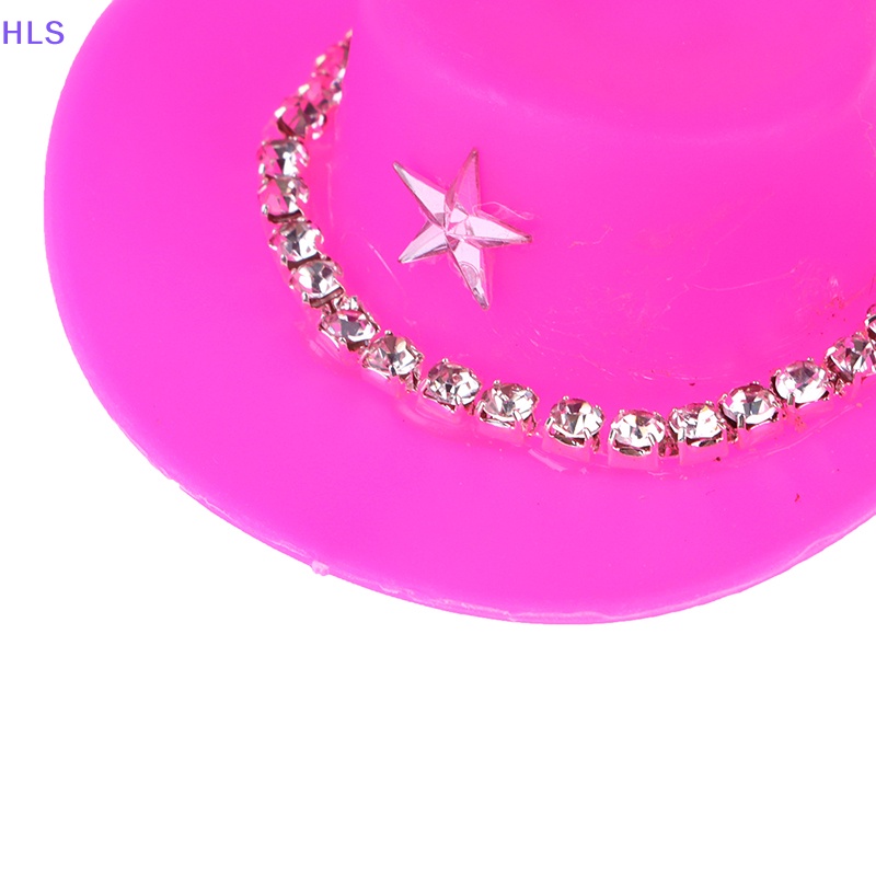 [HLS] Set 5 Mũ Cao Bồi Mini Màu Hồng Đính Kim Cương Sáng Tạo Và Thiết Thực Thời Trang Cho Búp Bê Bé Gái