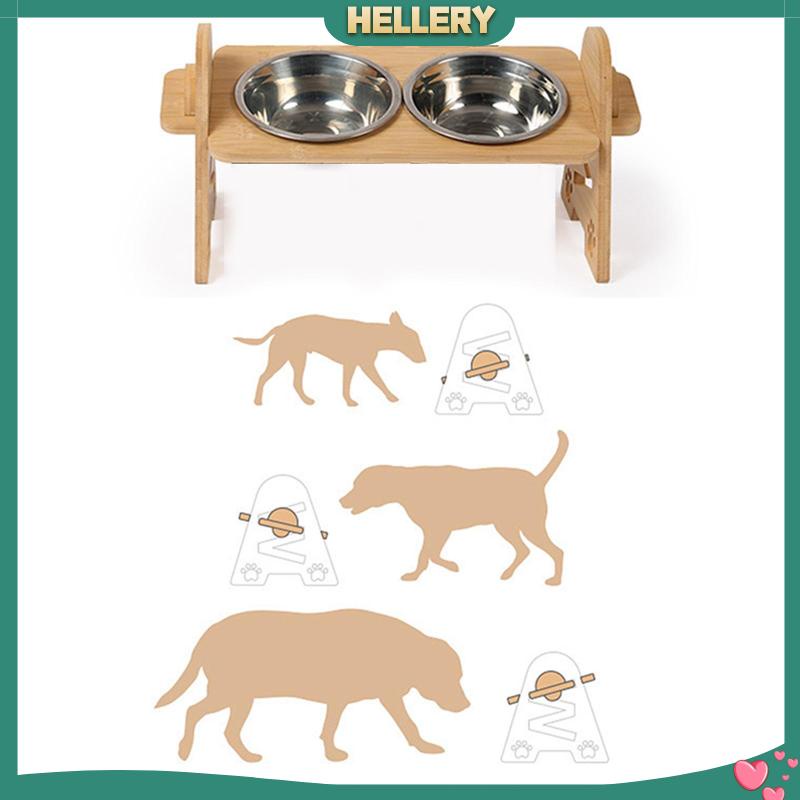 Bát Đựng Thức Ăn Cho Thú Cưng Bằng Thép Không Gỉ Kèm 2 Bát Và Giá Đỡ Tiện Dụng