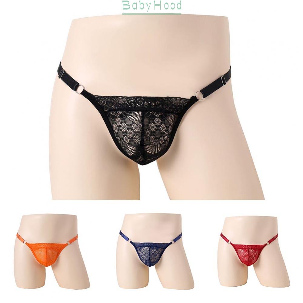 Men Lace Thongs Briefs Bulge Pouch G-String Lace Low Waist See-through#BBHOOD