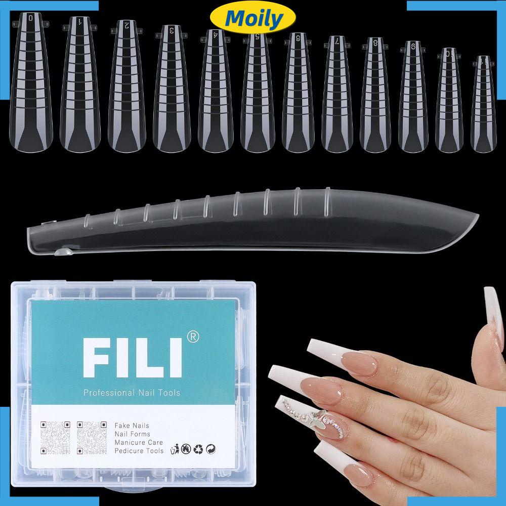 MOILYVN Bộ Móng Tay Giả 12 Kích Cỡ Che Phủ Toàn Diện Phong Cách Pháp