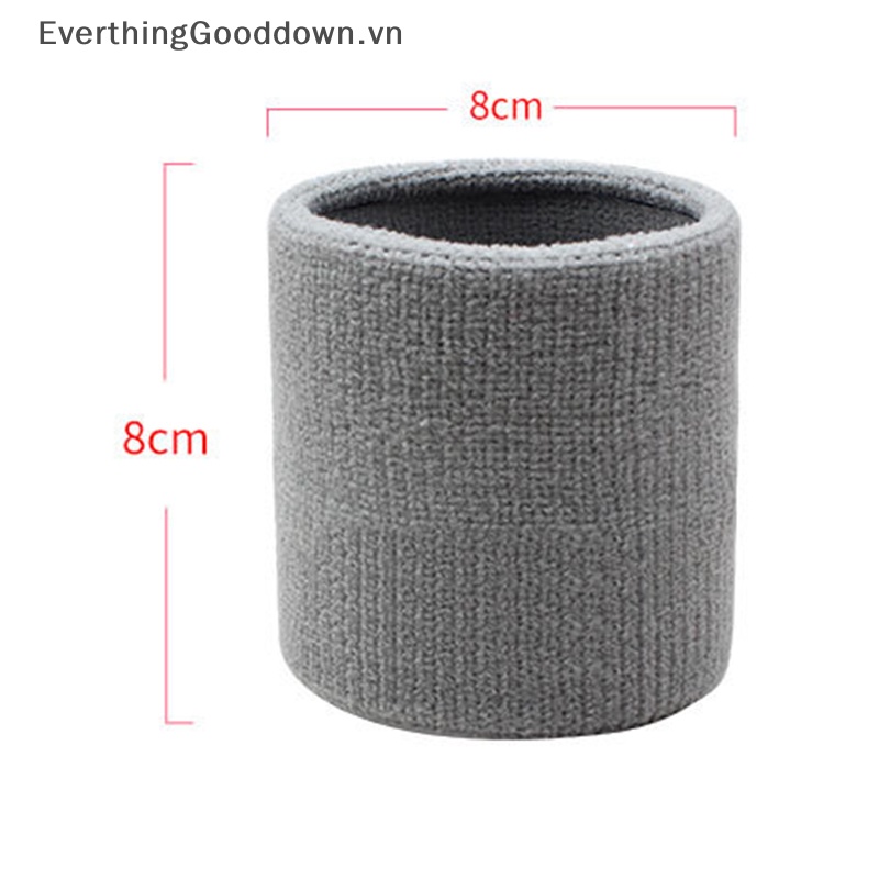 Everthinggooddown Băng Quấn Bảo Vệ Cổ Tay Bằng Cotton Thấm Hút Mồ Hôi Hỗ Trợ Luyện Tập Thể Thao / Tennis / Chạy Bộ