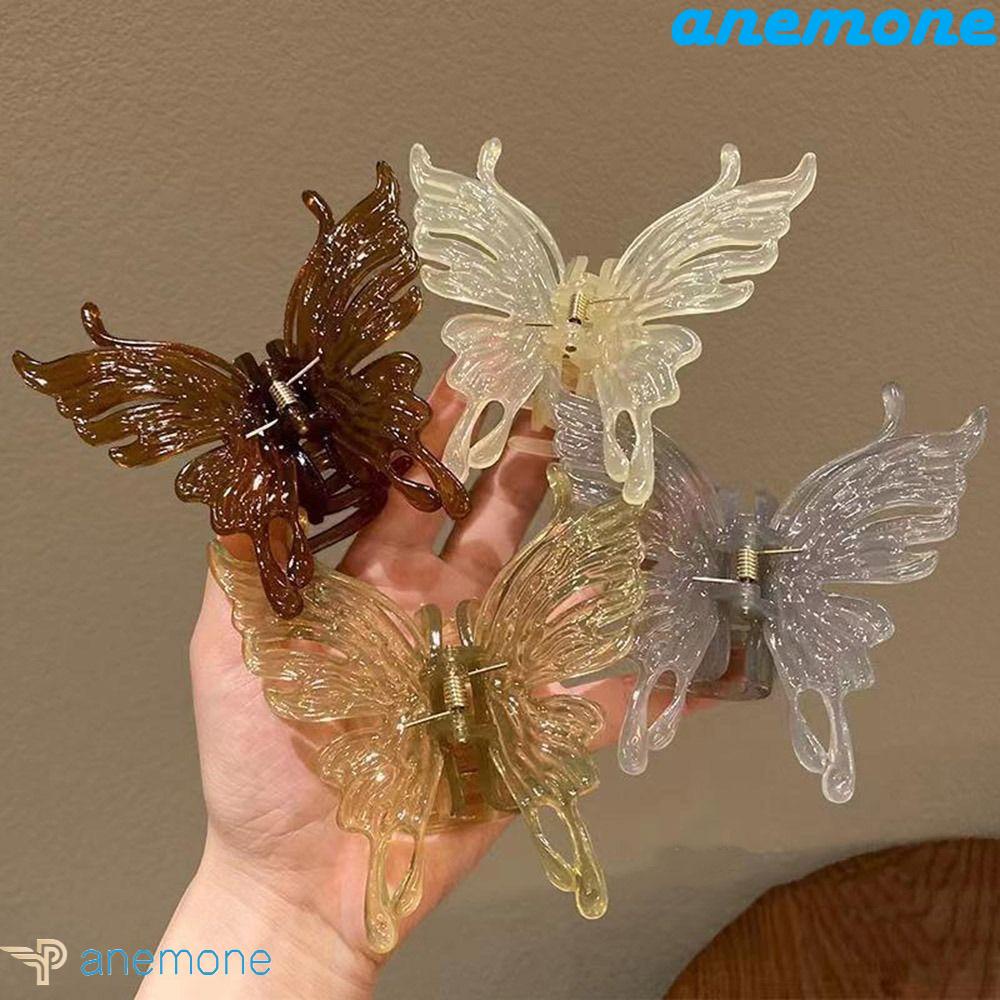 ANEMONE Kẹp Tóc Cá Mập Lớn Bằng Acrylic Phong Cách Hàn Quốc Tinh Tế Cho Nữ