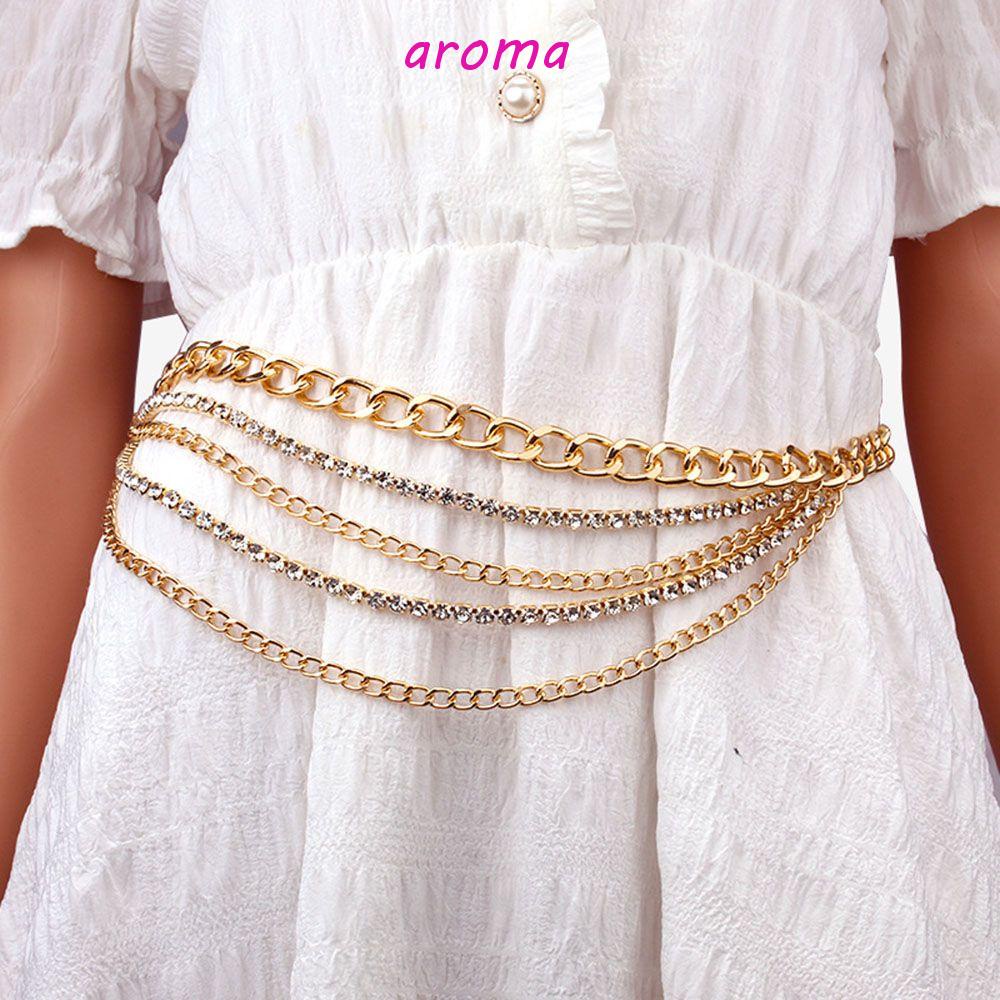 AROMA Dây Xích Đeo Hông Bằng Kim Loại Phong Cách Punk Cổ Điển Thời Trang Cho Nữ