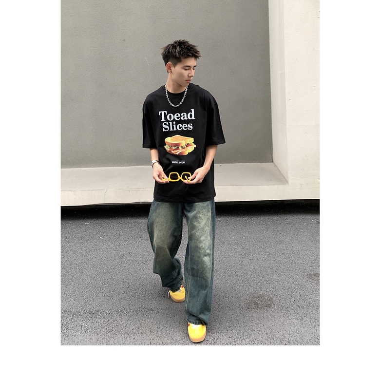 Hàng Mới Về Mới Quần Jean Ống Rộng Màu Xanh Dương Đậm Phong Cách Retro Đường Phố Mỹ Cho Nam Và Nữ