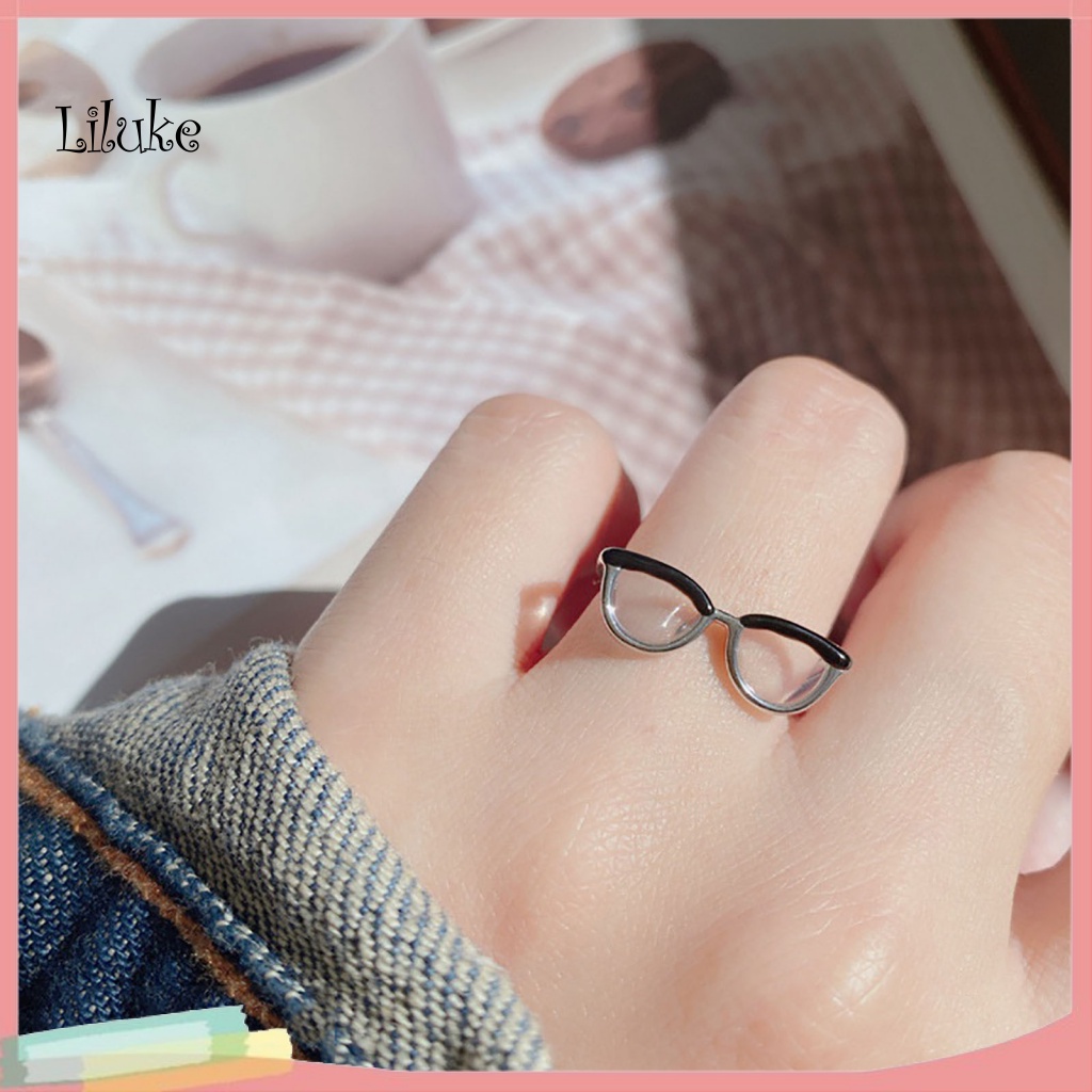 Nhẫn Hình Mắt Kính Mở Trơn Mượt Có Thể Điều Chỉnh Cho Nữ