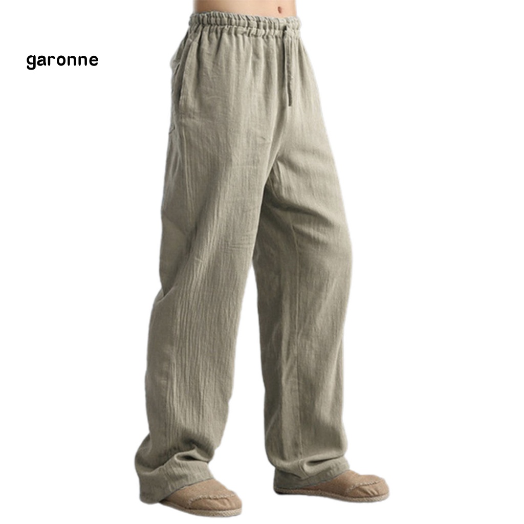 Quần Dài Lưng Thun Màu Sắc Đơn Giản Thoáng Khí Thời Trang Đường Phố Cho Nam