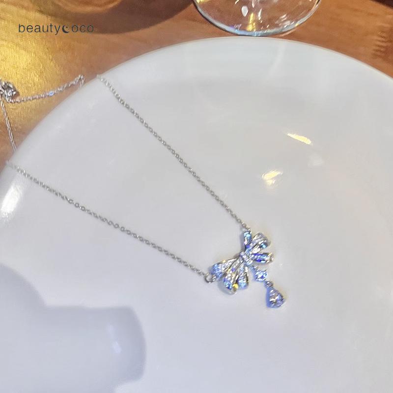 Beautycoco🍊Dây Chuyền Mặt Hình Giọt Nước Đính Đá Zircon Sang Trọng