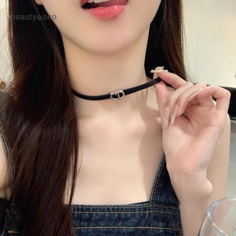 Beautycoco🍊Vòng cổ Choker Da PU Mặt Chữ CD
