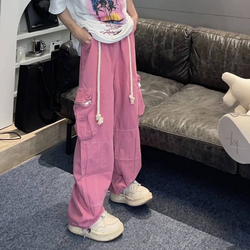 Quần Dài Dáng Rộng Ống Suông Thiết Kế Phong Cách Hiphop Giản Dị Dành Cho Nữ Và Nam