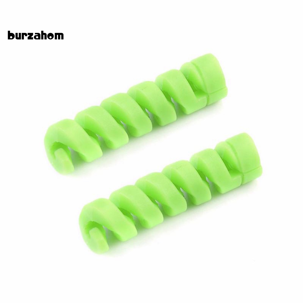 1 Cặp Dây Quấn Bảo Vệ Dây Cáp Sạc / Điện Thoại / Máy Tính / Laptop Hình Xoắn Ốc Bằng Nhựa Bền Chống Rối