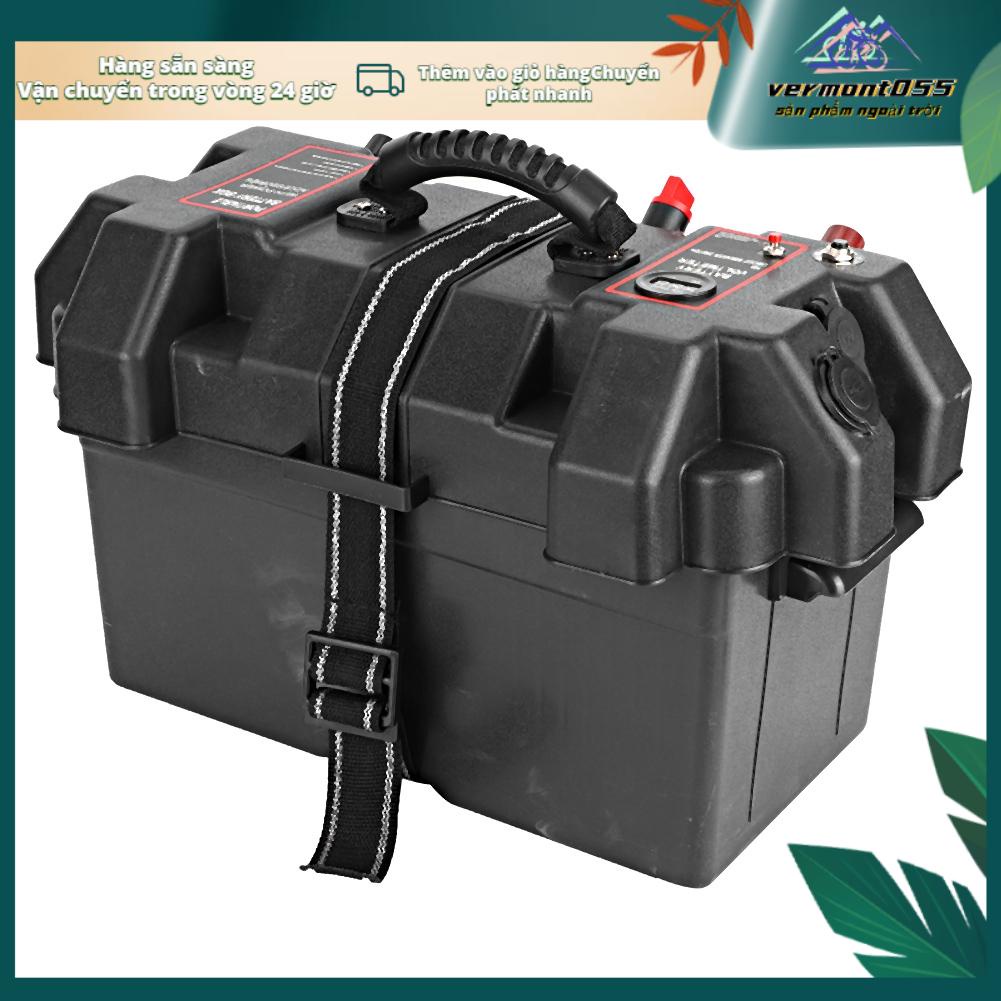 Vermont055 Trạm trung tâm điện động cơ Minnkota Trolling bằng nhựa Hộp pin Cổng sạc USB 12V