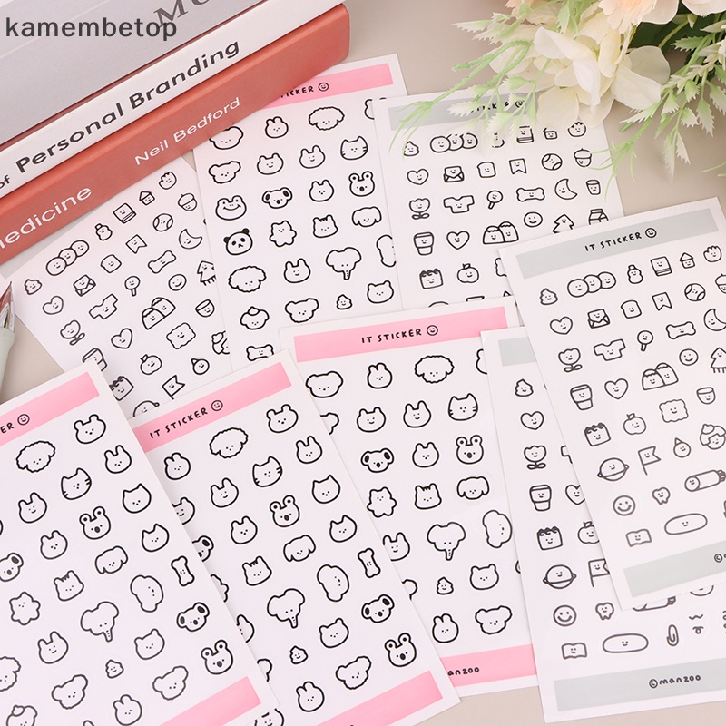 Bộ 10 Miếng Dán Trang Trí Điện Thoại / Sổ Tay Hình Động Vật Mini Dễ Thương