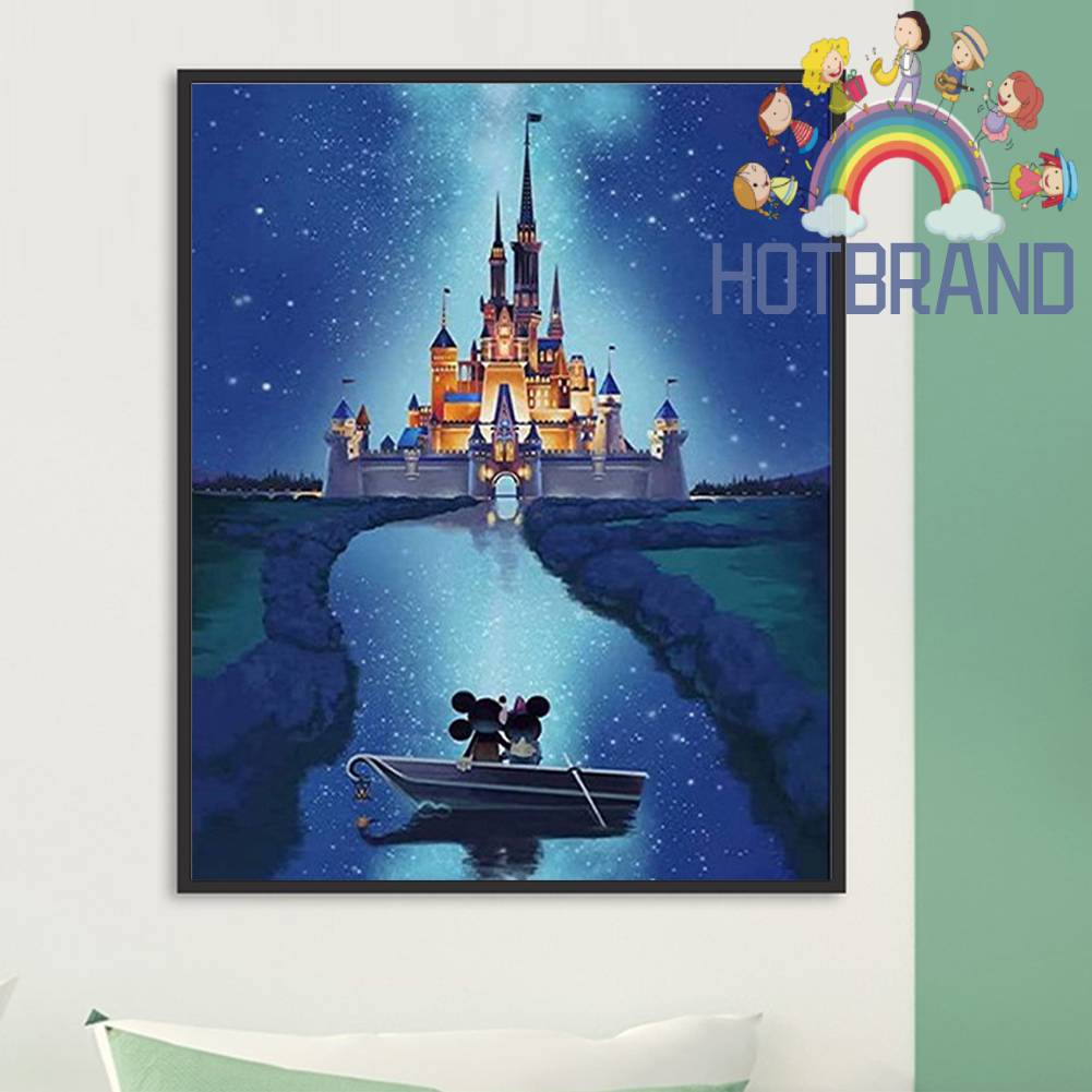 Tranh Đính Đá Kim Cương Toàn Bộ 5D DIY Hình Lâu Đài