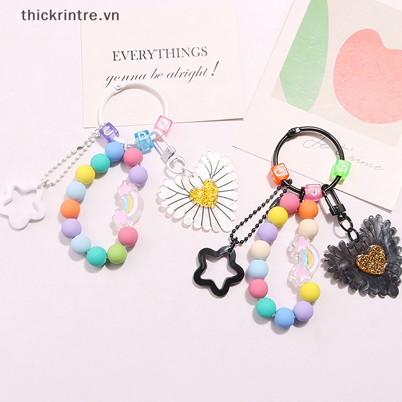 Móc Khóa Hình Trái Tim Bằng Acrylic Nhiều Màu Sắc Phong Cách Hàn Quốc