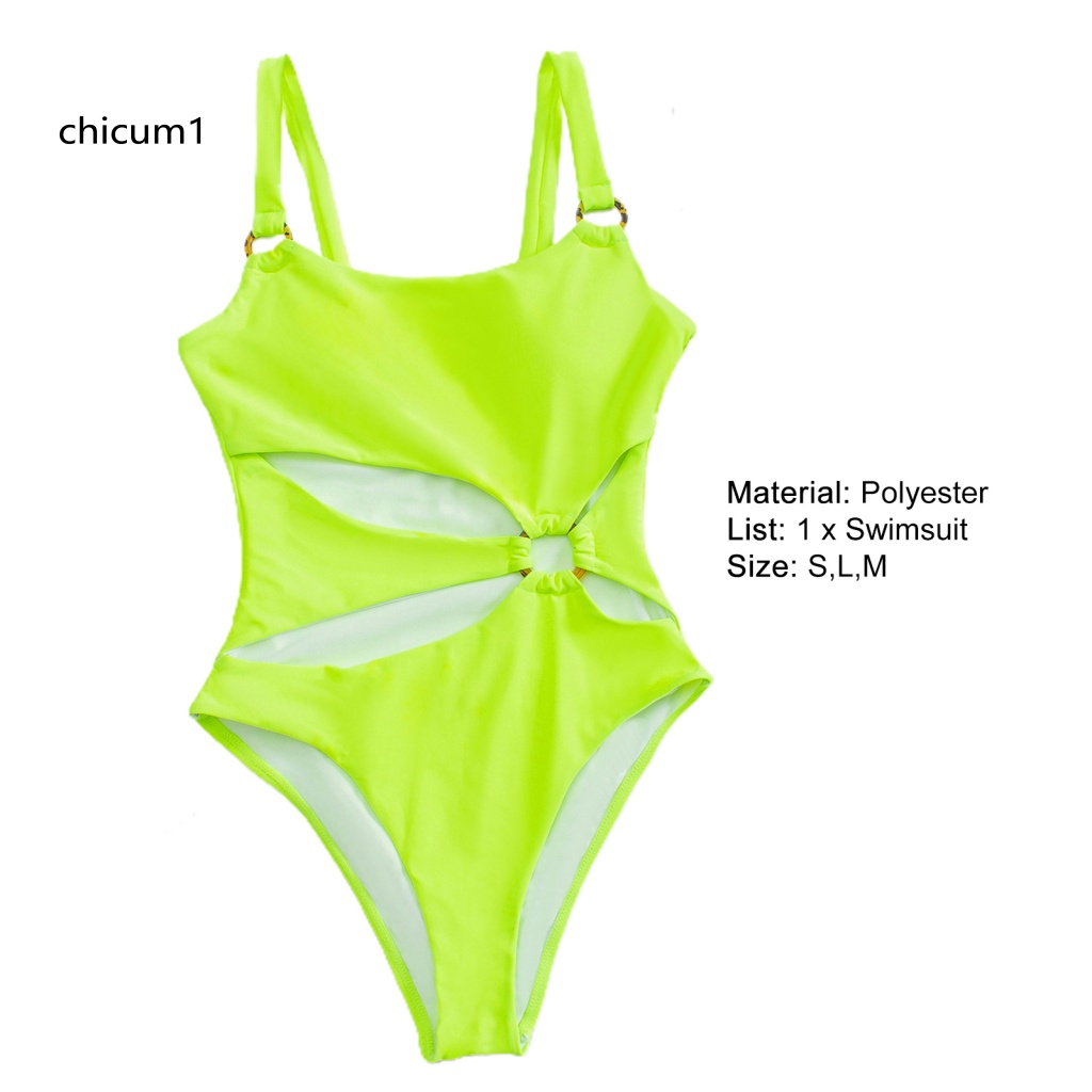 Đồ Bơi Một Mảnh Lưng Cao Màu Trơn Thời Trang Mùa Hè Cho Nữ