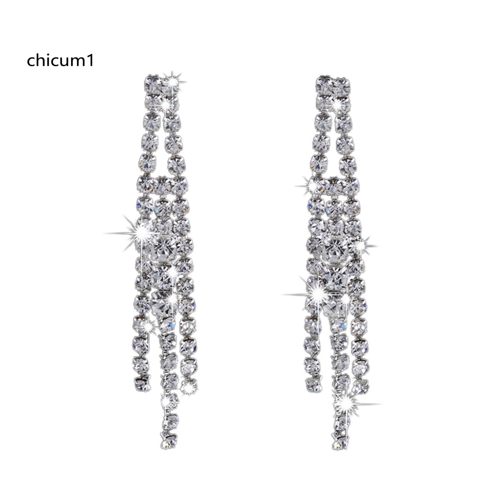 1 Set Vòng cổ Và Bông Tai Đính Đá Sang Trọng Cho Cô Dâu