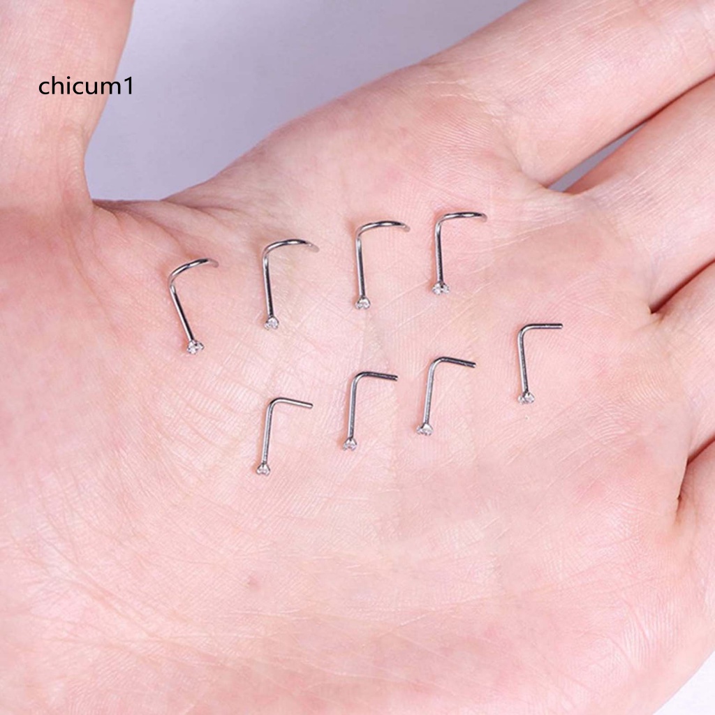 1 Khuyên Mũi Bằng Thép Titan Đính Đá Zircon Tinh Tế