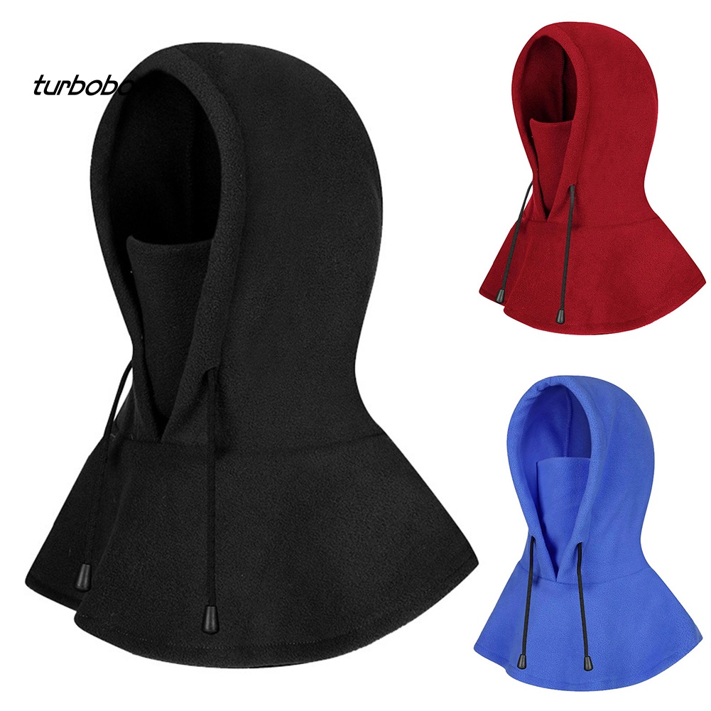 Mũ Trùm Đầu Kiêm Yếm Chống Gió Màu Trơn Giữ Ấm Mùa Đông
