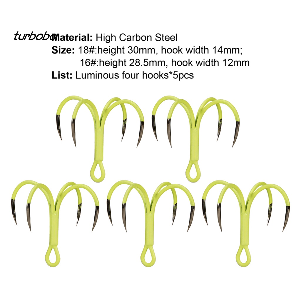 Hộp 5 Lưỡi Câu Cá Mini Bằng Thép Carbon Phát Quang