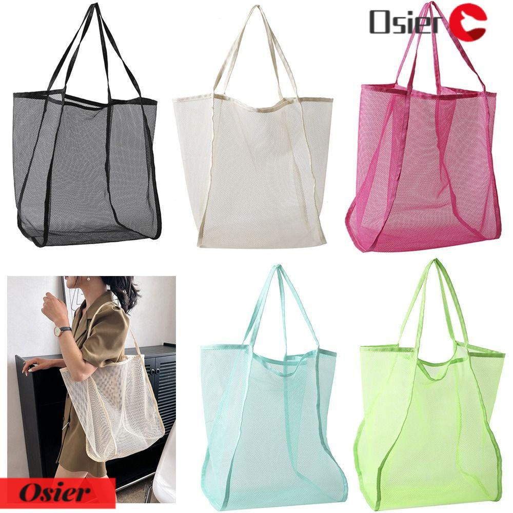 OSIER1 Túi Lưới Đeo Vai Trong Suốt Cỡ Lớn Thời Trang Có Thể Tái Sử Dụng