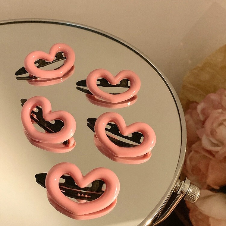 Kẹp Tóc Hình Ngôi Sao / Trái Tim Màu Hồng Y2K Thời Trang Hàn Quốc Làm Quà Tặng Sinh