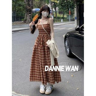 DannieWan  chân váy bánh bèo 2 dây dáng dài đầm đen váy nữ xinh bánh bèo  Trendy Comfortable High quality Chic A92M0X3 36Z230909