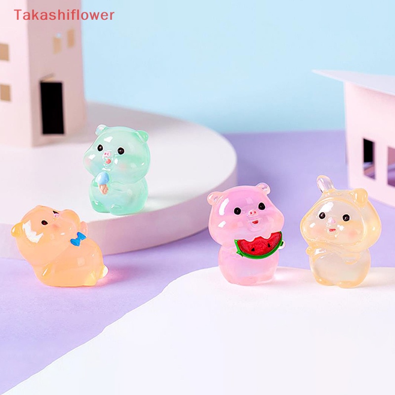 Mô Hình Chú Heo Con Phát Sáng Bằng Nhựa Resin Trang Trí Tiểu Cảnh / Xe Hơi