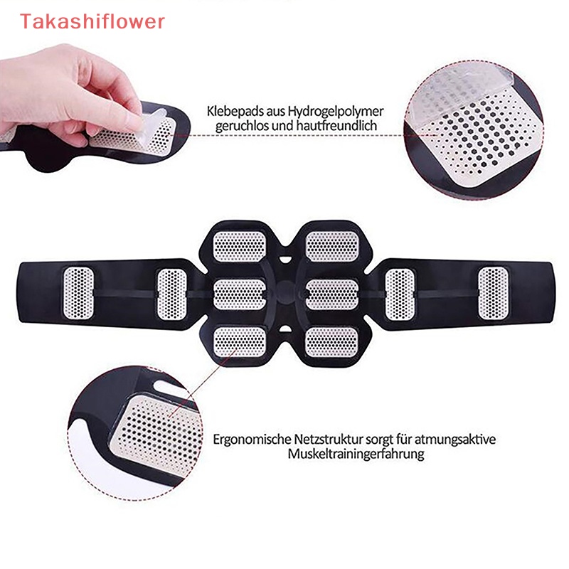 [TakashiflowerV] Thiết Bị Tập Cơ Bụng EMS ABS Mô Phỏng Điện Cực Sạc USB Tại Nhà