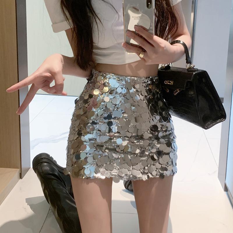 Chân Váy Chữ a Lưng Cao Đính Kim Sa Lấp Lánh Phong Cách Mới Mùa Hè 2023