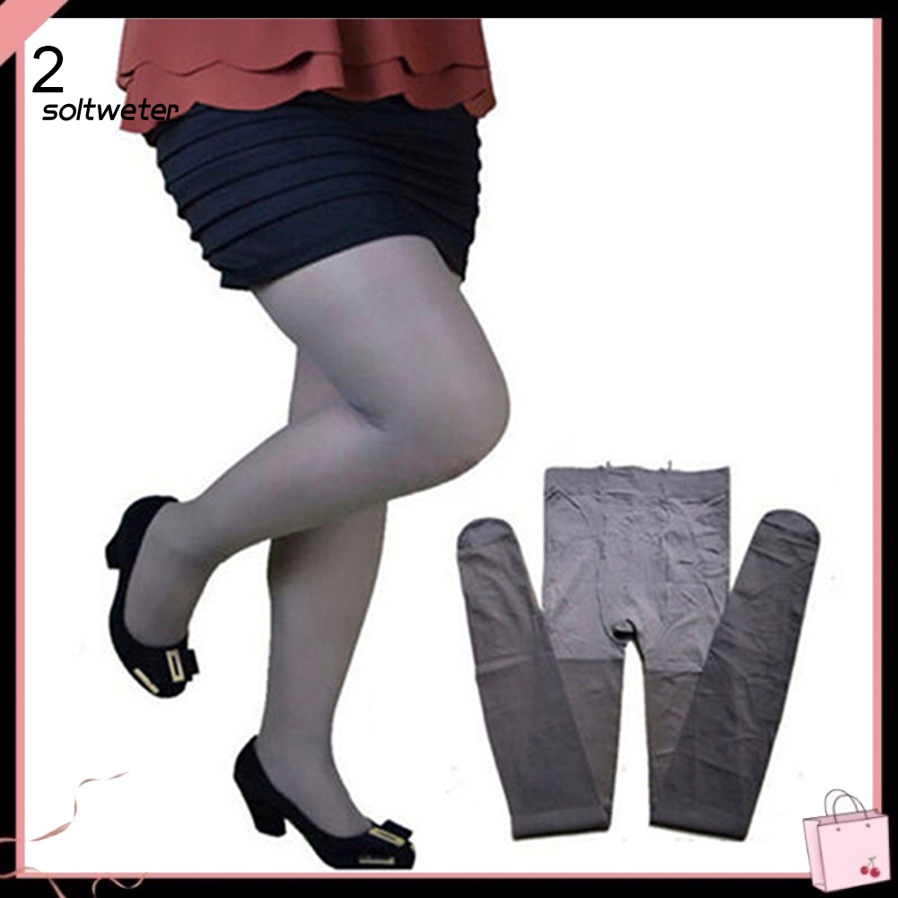 Quần Tất Lưới Nylon Bóng Linh Hoạt Kích Thước Plus Size Cho Nữ