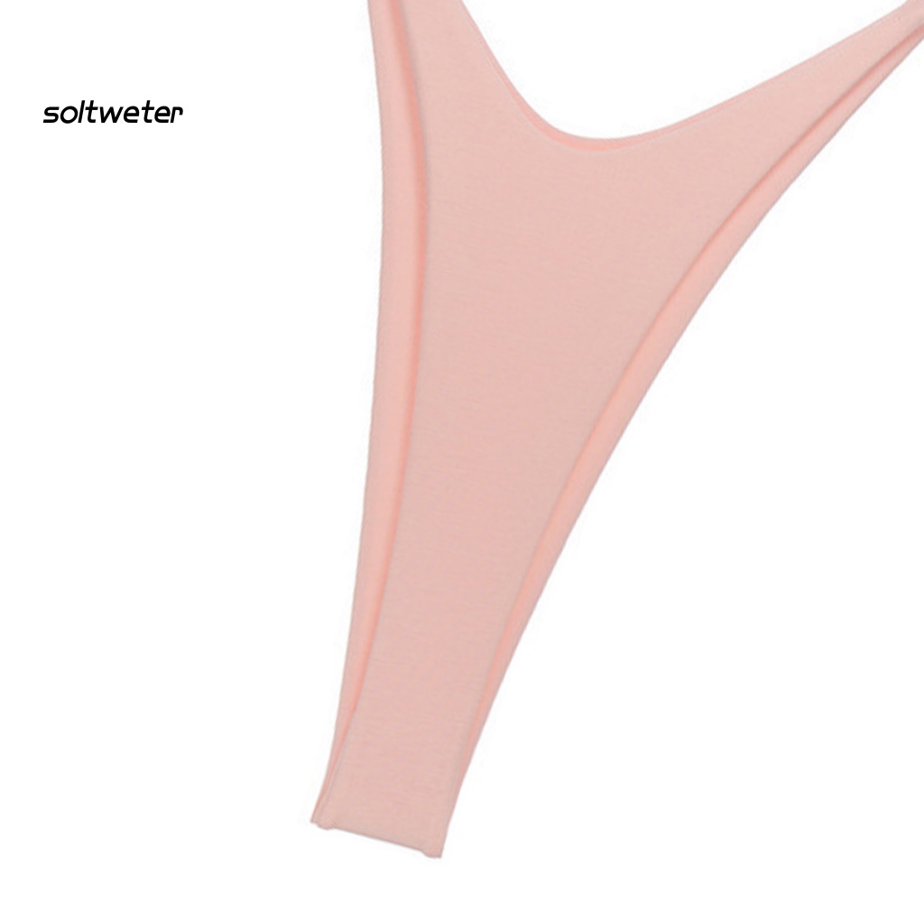 Quần Lót Bikini Hai Dây Lưng Thấp Co Giãn Màu Sắc Trơn Quyến Rũ Cho Nữ