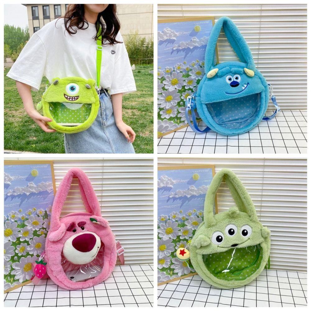 LOMBARD Túi Đeo Chéo Trong Suốt Cỡ Lớn Họa Tiết Hoạt Hình Phong Cách Nhật Bản Xinh Xắn