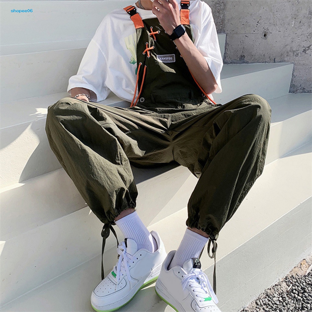 Quần Yếm Màu Sắc Đơn Giản Không Tay Phong Cách Hip Hop Cho Nam