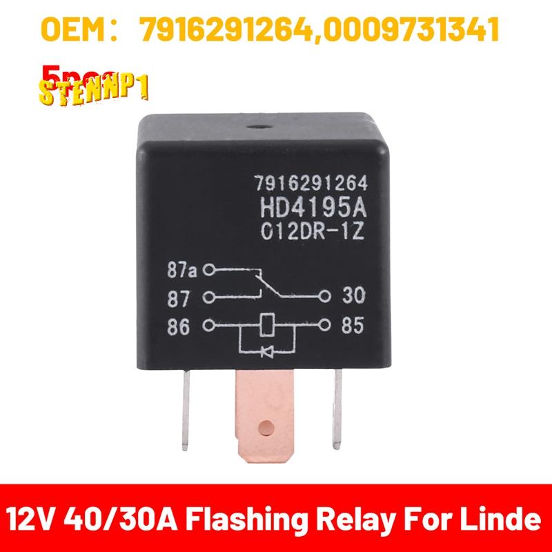 Rơ Le Đèn Nhấp Nháy 12V 40 / 30A 14Vdc HFV4 7916291264, 0009731341 Phụ Kiện Chuyên Dụng Cho Lindede