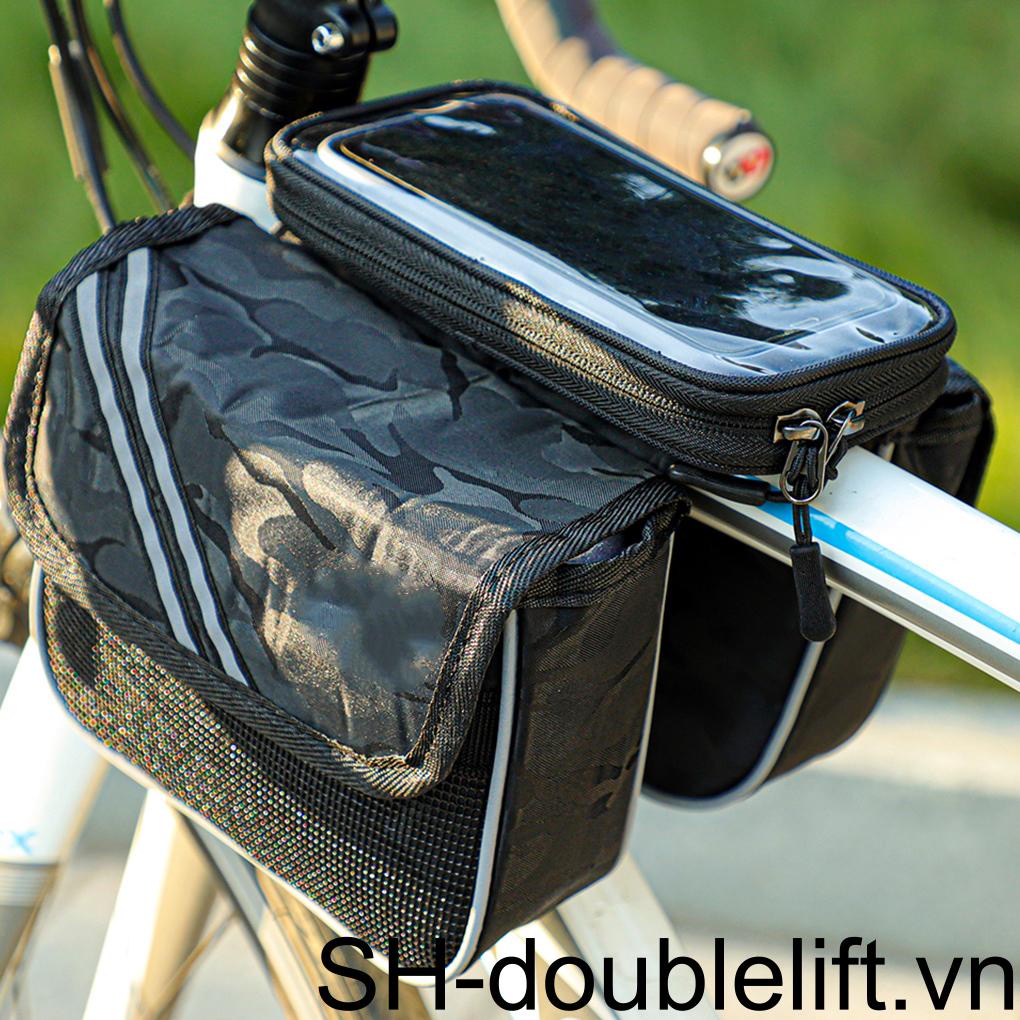 Túi Đựng Điện Thoại Gắn Khung Xe Đạp Có Dây Kéo Phản Quang