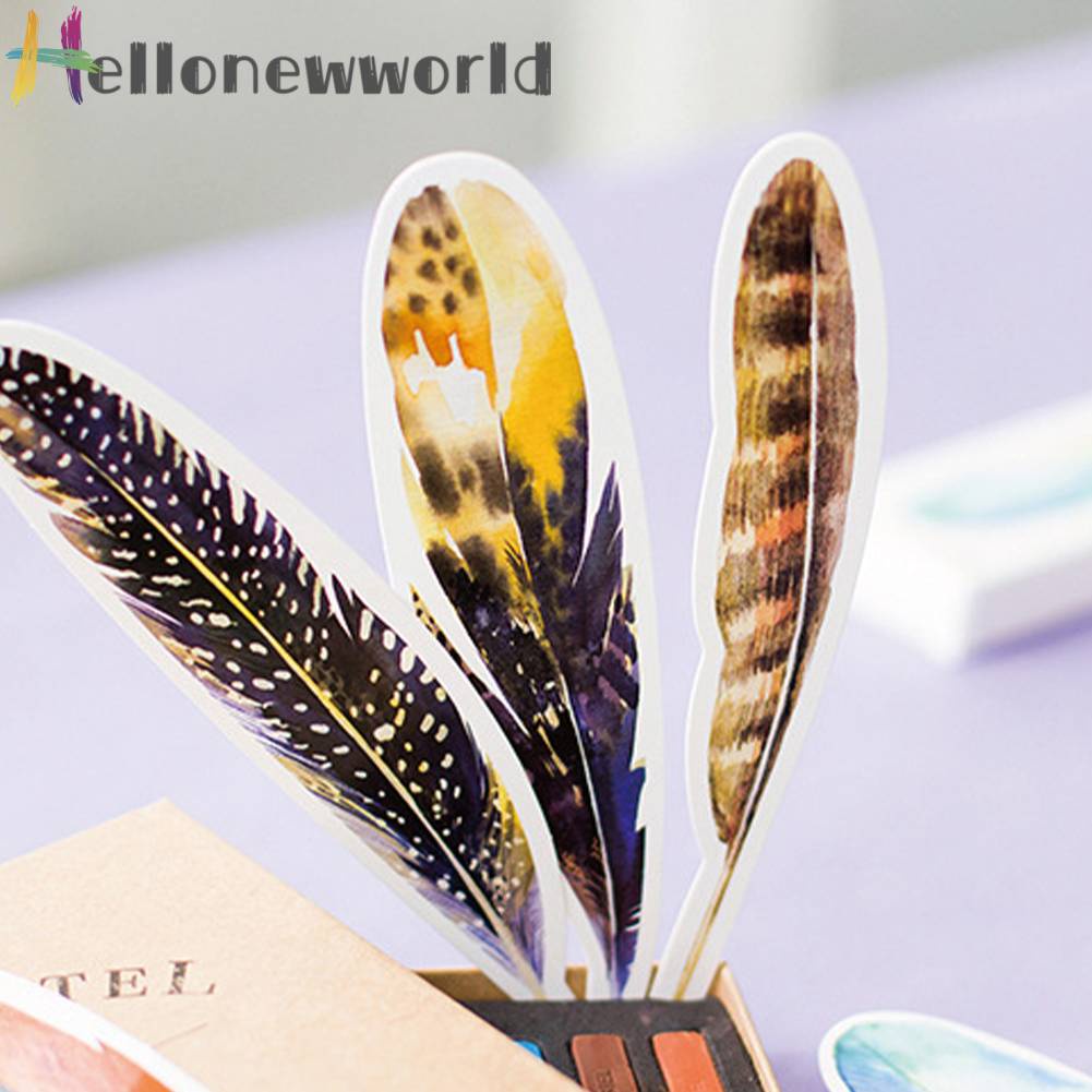 Bộ 30 Thẻ Đánh Dấu Trang Sách Hình Lông Vũ