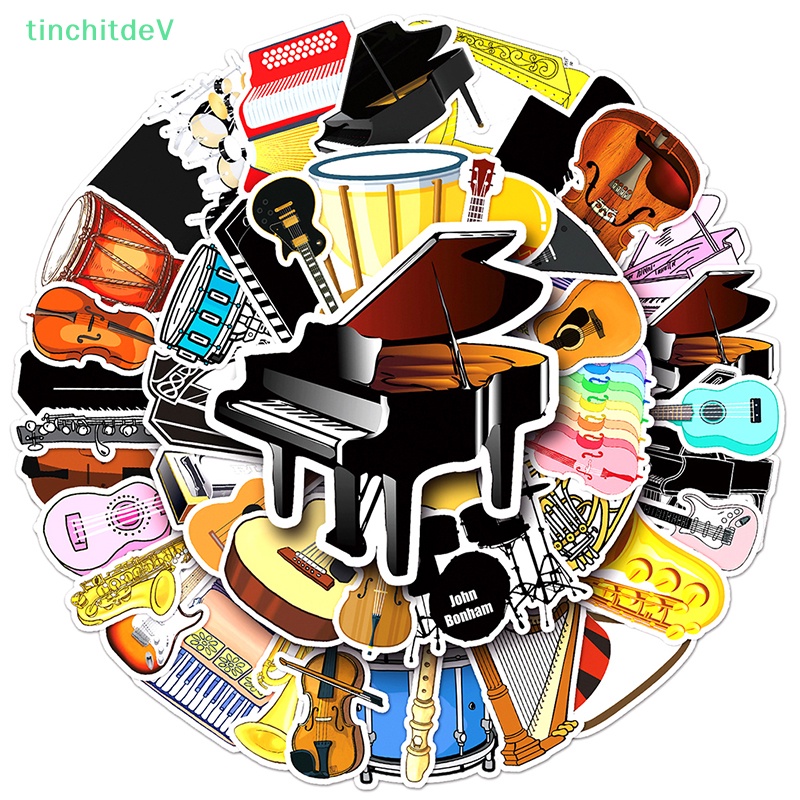 Bộ 50 Sticker Hoạt Hình Dán Trang Trí Đàn Guitar / Laptop / Xe Hơi