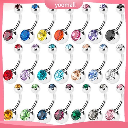 Set 15 Khuyên Rốn Unisex Đính Đá Cá Tính