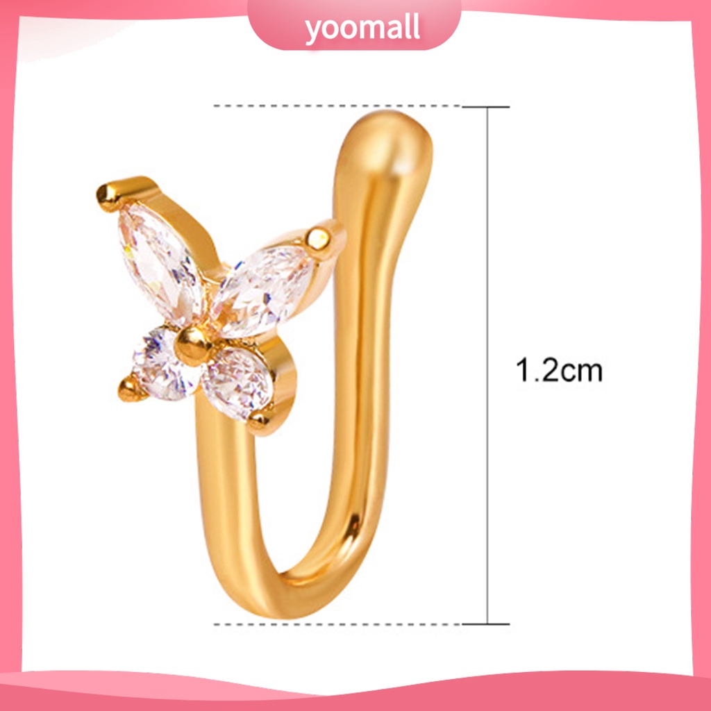 Khuyên Mũi Hình Bướm Đính Đá Mạ Điện Đơn Giản