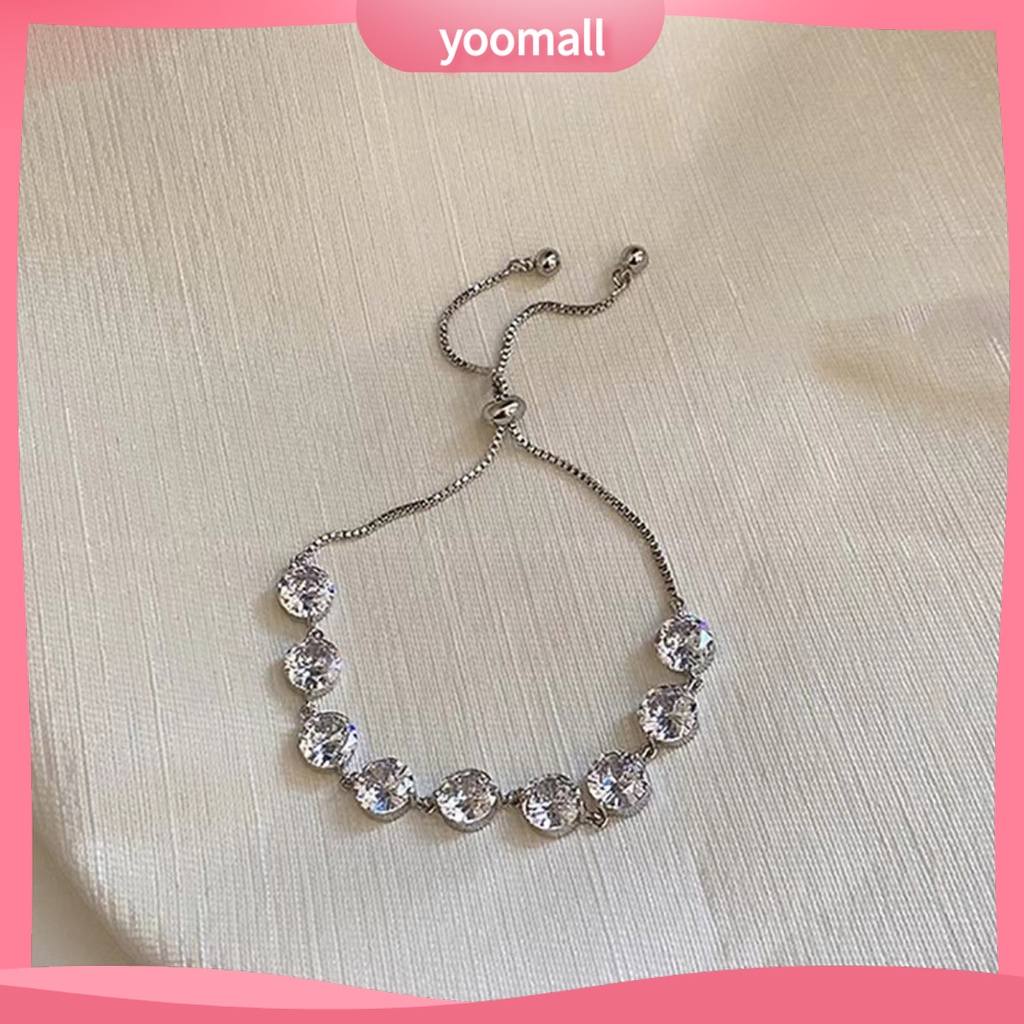 Vòng Tay Đính Đá Zircon Lấp Lánh Thời Trang Có Thể Điều Chỉnh