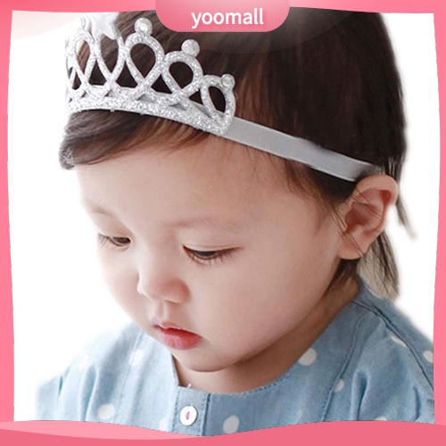 Băng Đô Cài Tóc Hình Vương Miện Co Giãn Tùy Chỉnh Thời Trang Cho Bé Gái