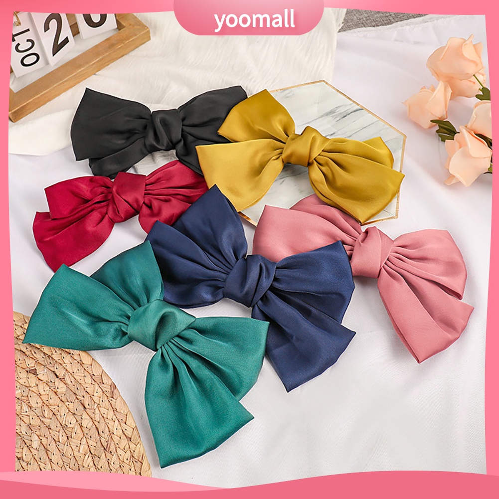 Kẹp Tóc Nơ Lớn Màu Sắc Ngọt Ngào Cho Nữ