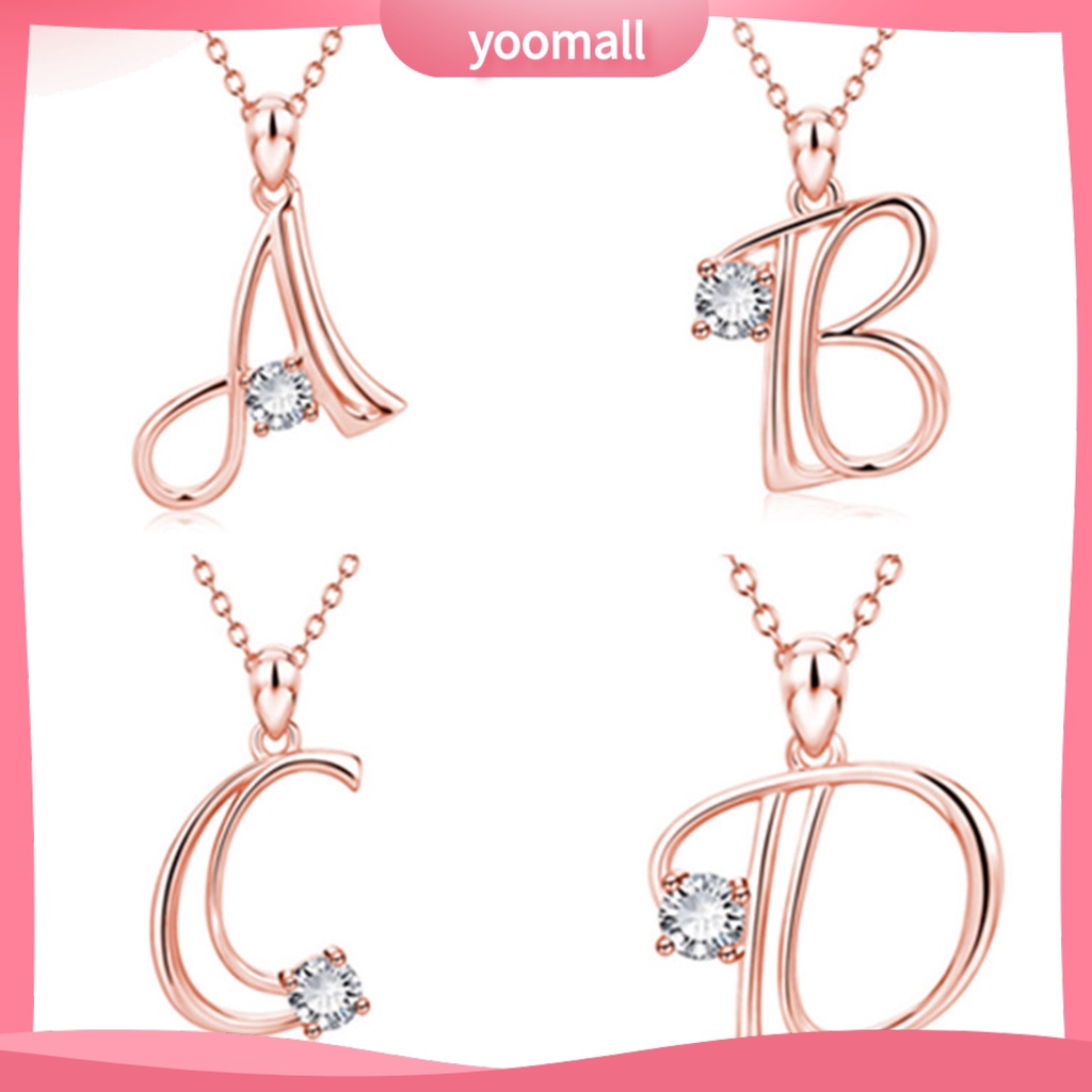 Vòng cổ Mặt 26 Chữ Cái Đính Đá Zircon Thời Trang