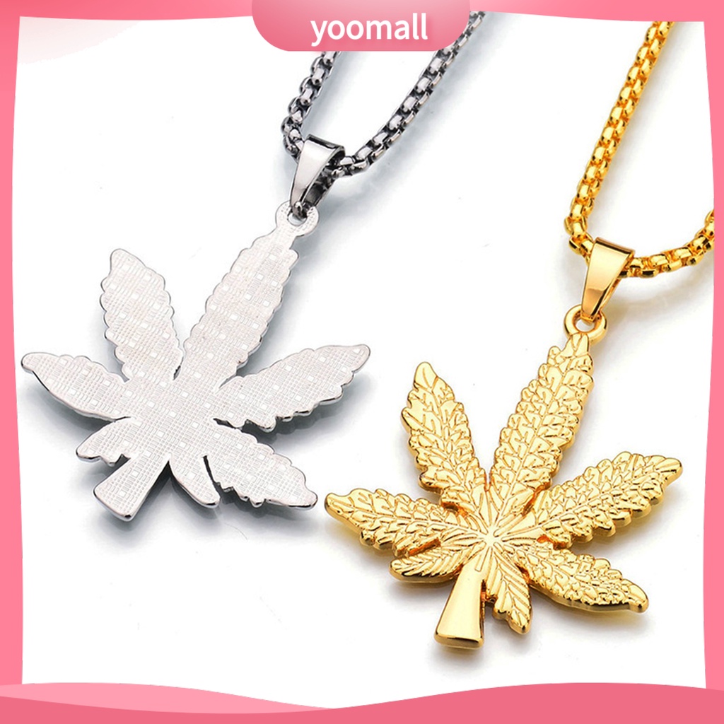 Vòng cổ Mạ Điện Mặt Hình Lá Phong Phong Phong Cách Hàn Quốc Cho Nam Nữ