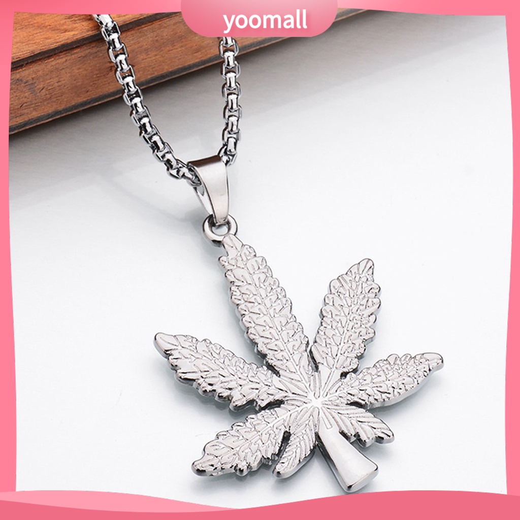 Vòng cổ Mạ Điện Mặt Hình Lá Phong Phong Phong Cách Hàn Quốc Cho Nam Nữ