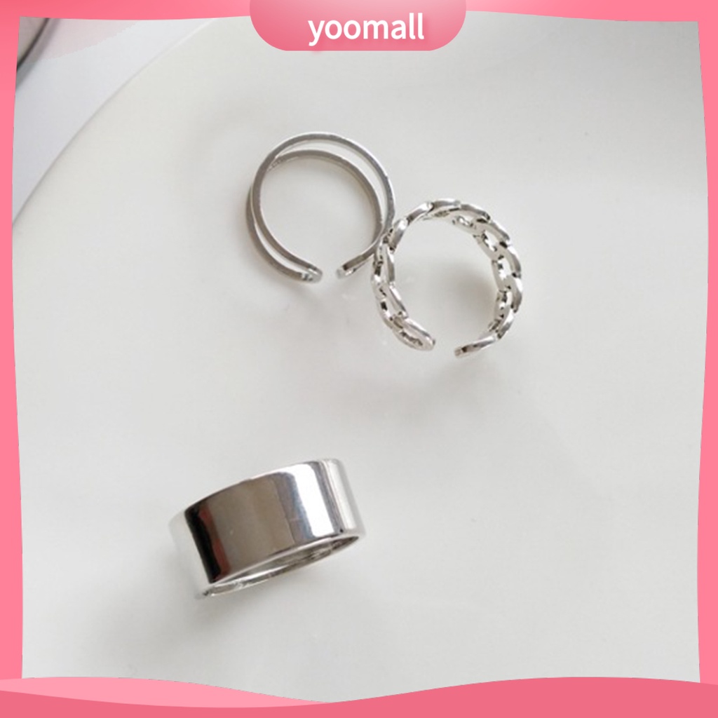 Set 3 Nhẫn Đeo Khớp Ngón Tay Phong Cách Hiphop Cá Tính